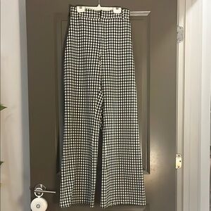 Free People Black and White and forest green Wide Leg Pants